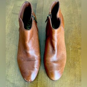 Sam Edelman Petty Saddle Brown Leather Ankle Booties Size 8.5